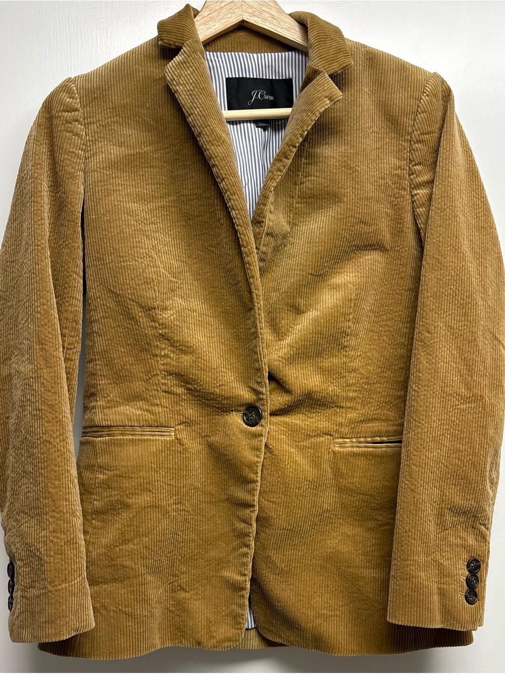 J.Crew Camel Tan Corduroy Single-Button Blazer Size 0